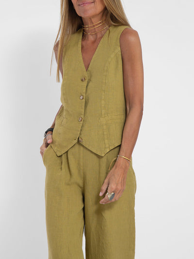 Aira™ - Geknoopte Vest & Brede Pantalon Set