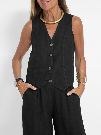 Aira™ - Geknoopte Vest & Brede Pantalon Set