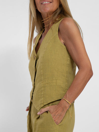 Aira™ - Geknoopte Vest & Brede Pantalon Set